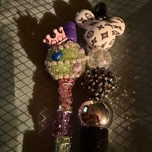 Beaded Purple and Black Pens